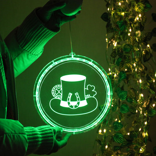 Lámpara LED 3D Decorativa Trébol Verde - Luz Multicolor para Fiestas