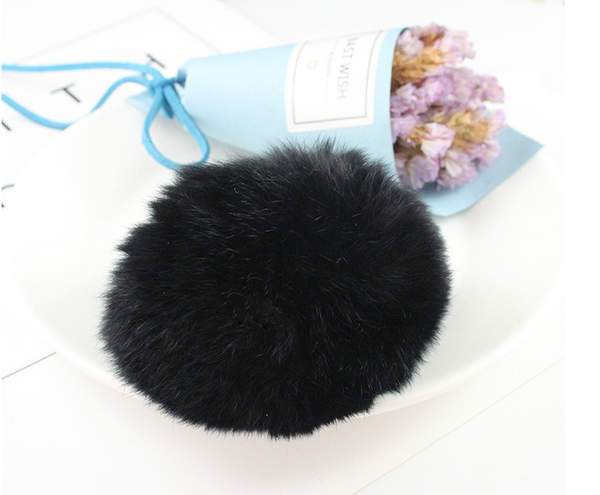 Llavero Pompón de Pelo de Conejo - Accesorio DIY Hecho a Mano