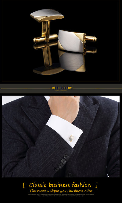 Gemelos Bicolor Oro Cepillado para Hombre - Image 6