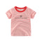 Camiseta Infantil a Rayas Manga Corta Cuello Redondo
