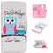 Funda Protectora de Cuero con Diseño de Búho Pintado para Celular