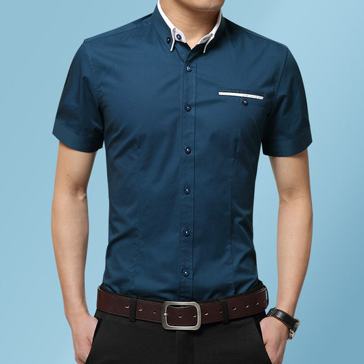 Camisa Clásica de Manga Corta para Hombre - Image 16