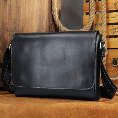 Bolsa Bandolera de Cuero Genuino para Hombre - Estilo Casual Messenger - Image 20