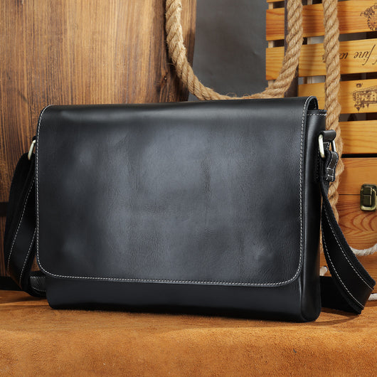 Bolsa Bandolera de Cuero Genuino para Hombre - Estilo Casual Messenger - Image 20