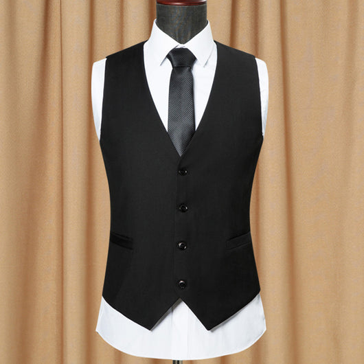 Chaleco de Traje Doble Botonadura Estilo Británico Talla Grande - Image 3