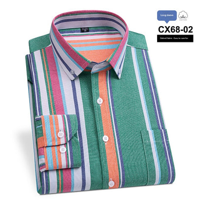 Camisa Oxford Slim Fit a Rayas para Hombre con Bolsillos - Image 18