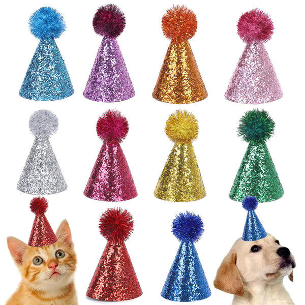 Gorro Puntiagudo con Pompón Esponjoso para Fiestas de Cumpleaños de Mascotas - Image 6