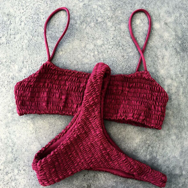 Bikini Triangular Plisado Sexy