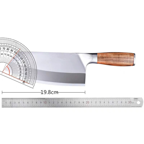 Cuchillo de Cocina en Acero Inoxidable con Mango de Madera Amarilla