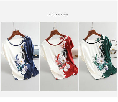 Playera Estampada Manga Corta Suelta y Cómoda para Verano - Image 7