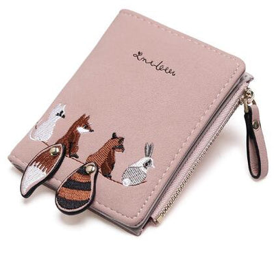 Cartera Infantil de Cuero con Animales Kawaii - Monedero Compacto con Cierre y Cremallera - Image 4