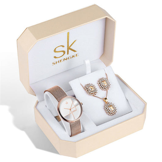 Conjunto de Joyería con Cristales: Reloj, Aretes y Collar - Image 14