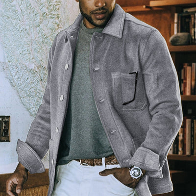 Chaqueta Casual de Hombre en Solido - Estilo Moderno con Cuello Solapa - Image 4