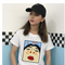 Blusa Base Estampada Primavera Talla Grande para Mujer con Diseño Europeo y Americano