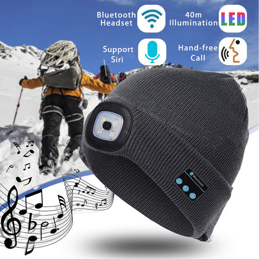 Gorro Inteligente Bluetooth con Audífonos LED Inalámbricos