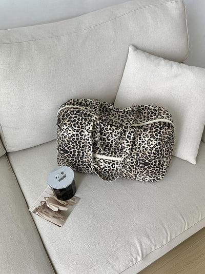 Bolsa de Hombro Estampado Leopardo en Lona para Mujer - Image 21