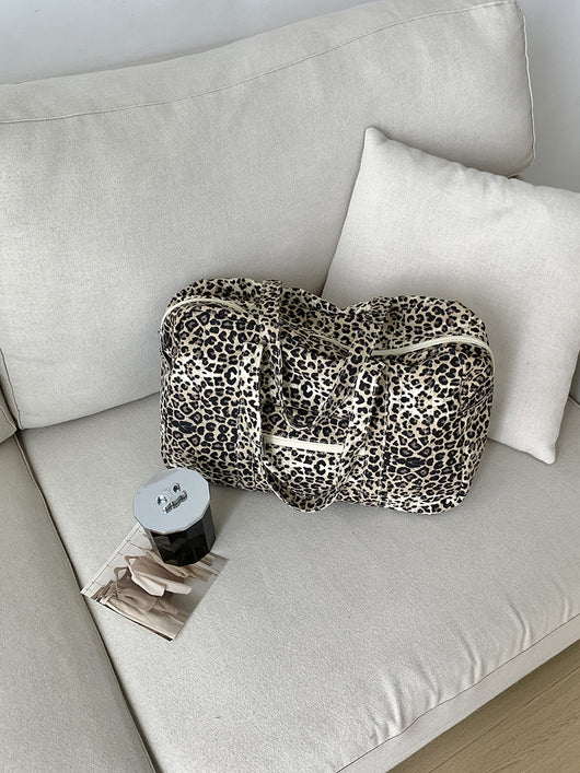 Bolsa de Hombro Estampado Leopardo en Lona para Mujer - Image 21
