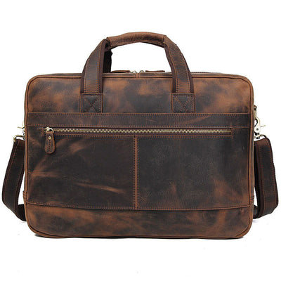 Maletín de Cuero Vintage Crazy Horse para Hombre - Image 4