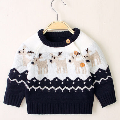 Suéter Navideño Tejido con Reno para Niños y Niñas - Image 19