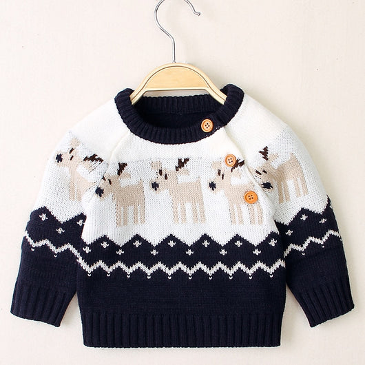 Suéter Navideño Tejido con Reno para Niños y Niñas - Image 19