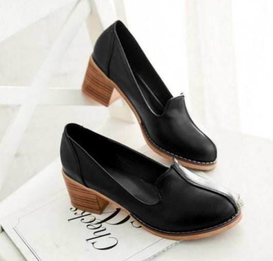 Zapatos de Mujer Primavera Otoño con Plataforma Gruesa y Punta Descubierta