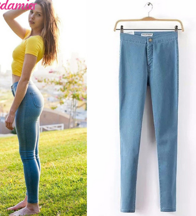 Pantalones Vaqueros Ajustados Elásticos para Mujer - Corte Lápiz Moderno