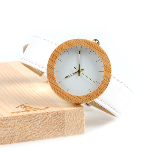 Reloj de Pulsera Elegante en Cuero y Bambú con Movimiento de Cuarzo - Image 7
