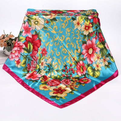 Pañuelo Floral de Seda Artificial 90cm - Primavera y Otoño - Image 8