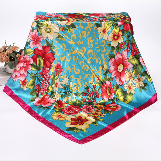 Pañuelo Floral de Seda Artificial 90cm - Primavera y Otoño - Image 8