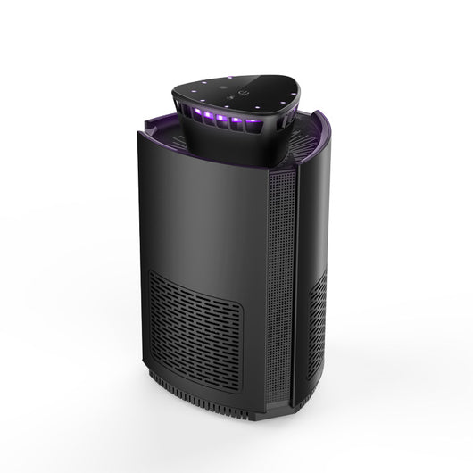 Black intelligent mosquito repellent light with purple glow and four 4.13-inch round sticky traps. - Image 4