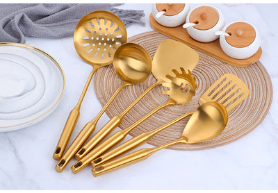 Set de Espátulas y Cucharas de Acero Inoxidable para Cocina - Image 2