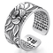 Anillo de Plata Pura S999 Loto Abierto - Diseño Retro Ancho para Hombre