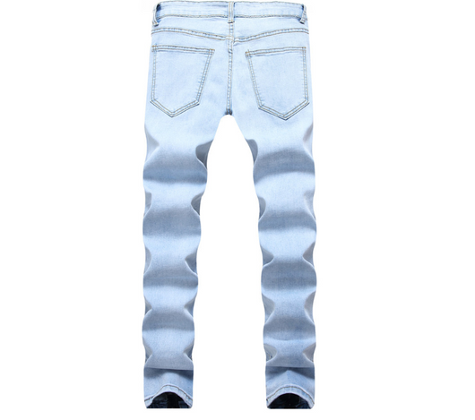 Pantalones Vaqueros Motociclista para Hombre con Roturas y Cierre Lateral - Image 2