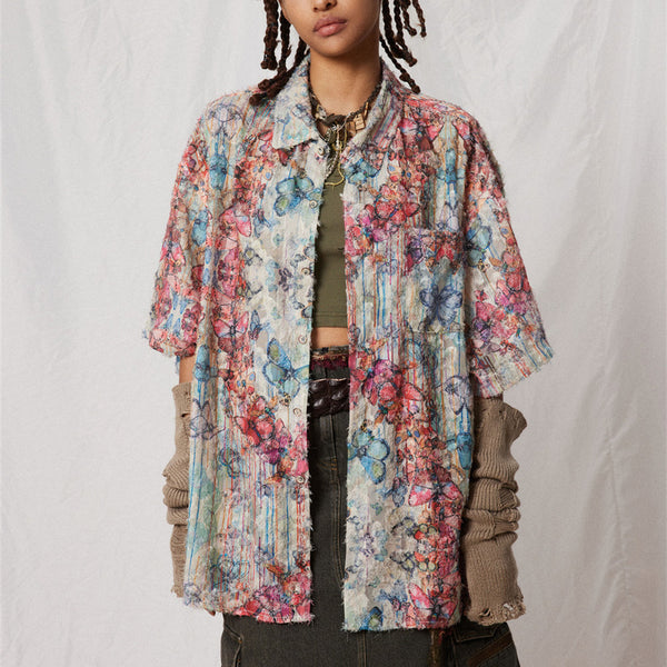 Camisa Estampada Completa Estilo Punk para Verano