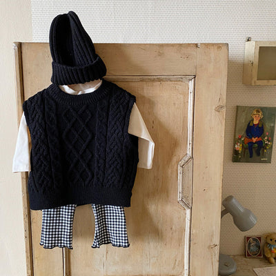 Chaleco Tejido Oversized con Patrón de Lino - Diseño Holgado y Versátil - Image 11