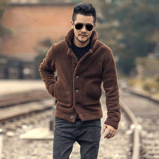 Chaqueta de Hombre Gruesa Cordero Térmico Corta