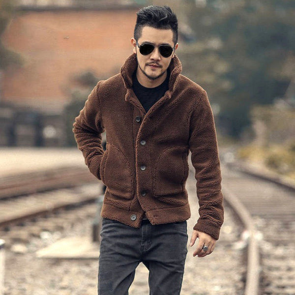 Chaqueta de Hombre Gruesa Cordero Térmico Corta