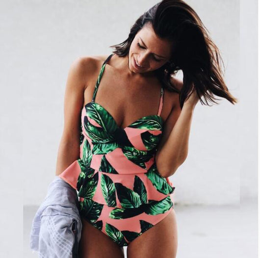 Bikini Realzador de Talle Alto con Estampado Floral - Traje de Baño Dos Piezas para Mujer - Image 2
