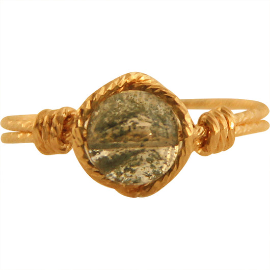 Anillo Twist Cuarzo Verde Natural