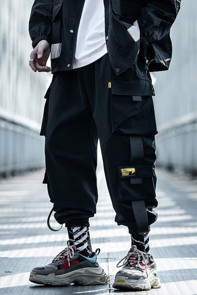 Pantalones Cargo Paracaidista Loose Tide Negros - Estilo Urbano Oversized - Image 4