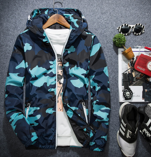 Chaqueta Camuflaje Hombre con Capucha y Cremallera Luminosa - Abrigo Casual de Primavera - Image 16