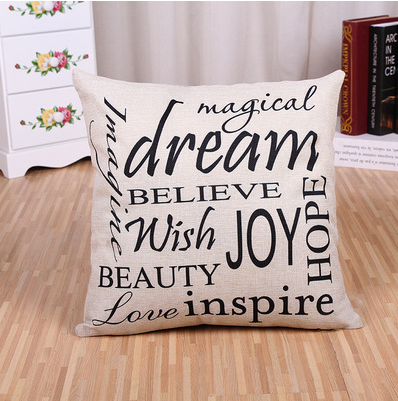 Funda de Almohada de Lino con Alfabeto Inglés - Image 2