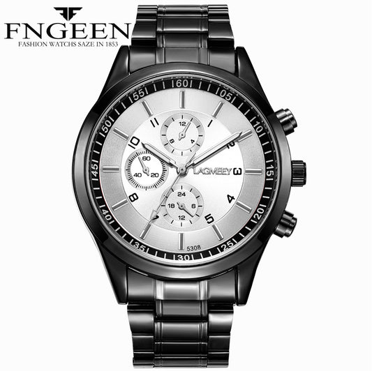 Reloj Deportivo Hombre Negro Acero - Resistente al Agua con Luminoso