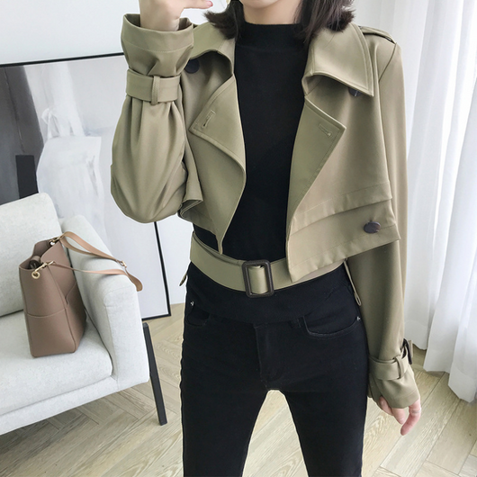 Chaqueta Corta Irregular Elegante Estilo Coreano - Manga Larga Delgada Otoño - Image 8