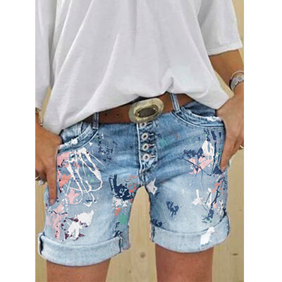 Shorts de Mezclilla Estampados Efecto Lavado - Image 12