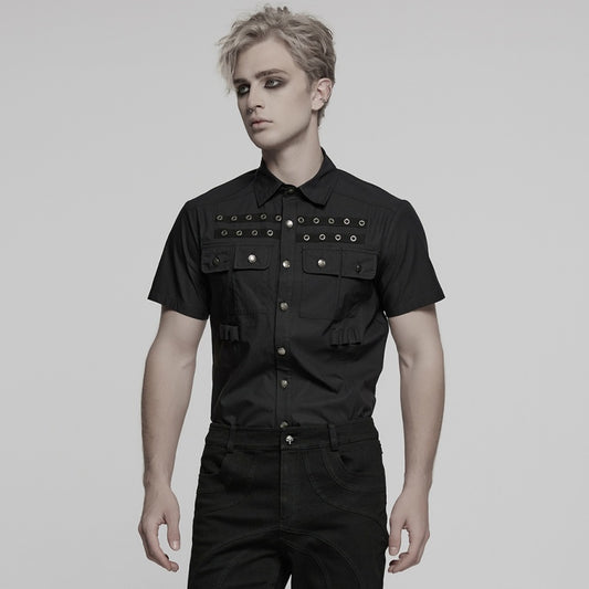 Camisa Punk State Original Streetwear Rock Japonés para Hombre