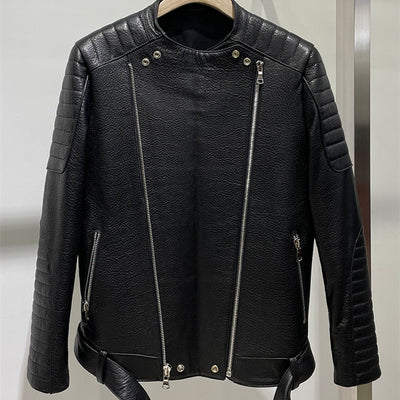 Chaqueta de Cuero Acolchada Cropped para Hombre - Image 6