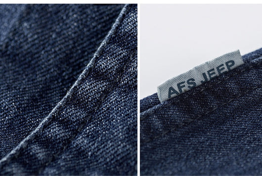 Camisa Denim Manga Larga para Hombre Talla Grande Cuello Solapa - Image 8