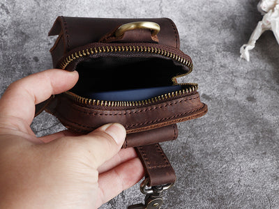 Bolsa de Cintura en Cuero Crazy Horse - Cartera Funcional para Hombre - Image 16