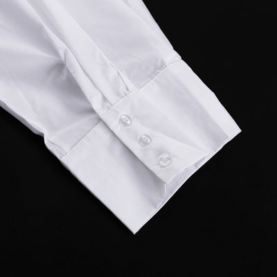 Vestido Sastre Blanco con Solapas y Mangas Largas de Cintura Alta - Image 20